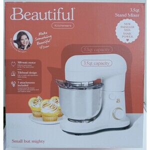 Beautiful 3.5 Qt Stand Mixer, Lightweight & Powerful with Tilt-Head, White Icing